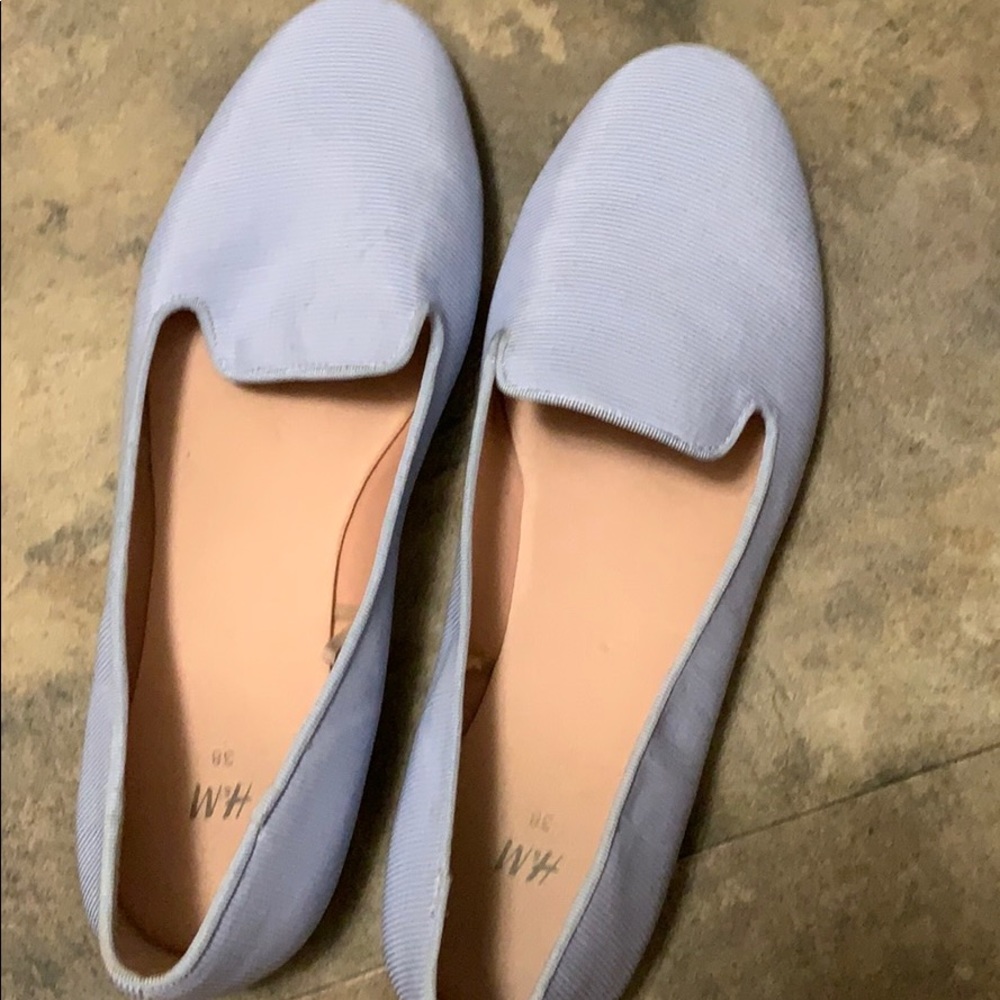 Blue and white striped flats comfortable